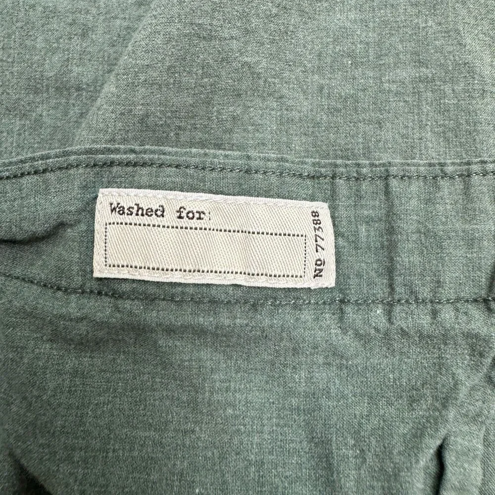 J.Crew Slim Fit Long Sleeve Button Down Shirt Large Olive Green Washed Cotton